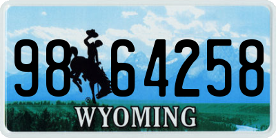 WY license plate 9864258