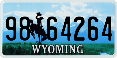 WY license plate 9864264