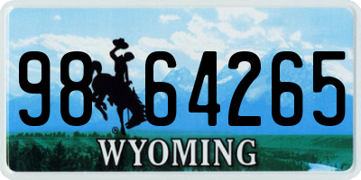 WY license plate 9864265