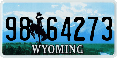 WY license plate 9864273