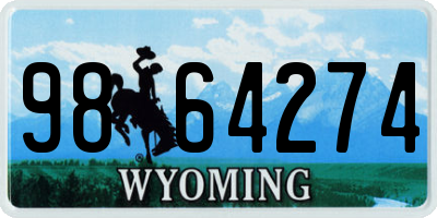 WY license plate 9864274