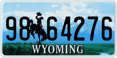 WY license plate 9864276