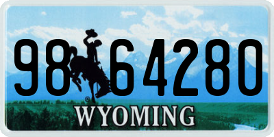 WY license plate 9864280