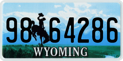 WY license plate 9864286