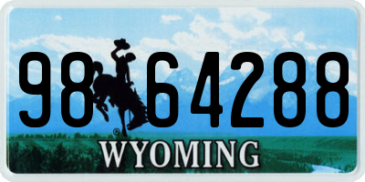 WY license plate 9864288
