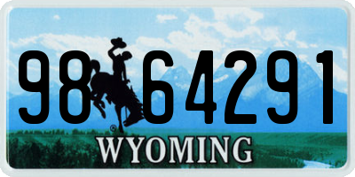 WY license plate 9864291