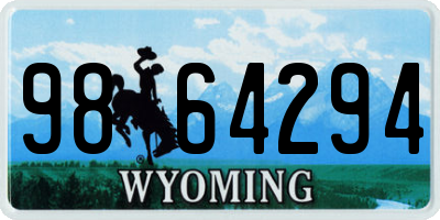 WY license plate 9864294