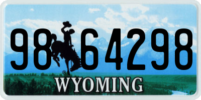 WY license plate 9864298