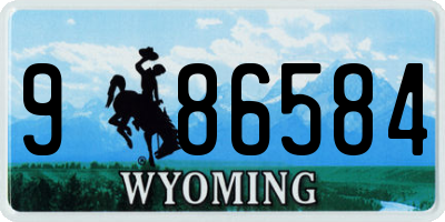 WY license plate 986584
