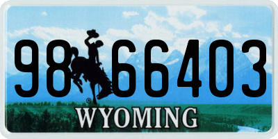 WY license plate 9866403