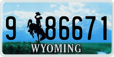 WY license plate 986671