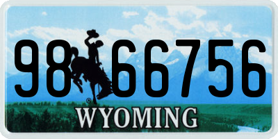 WY license plate 9866756