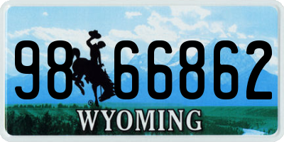 WY license plate 9866862