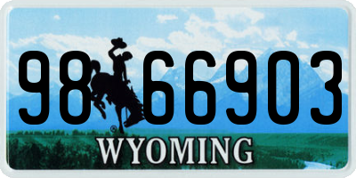 WY license plate 9866903