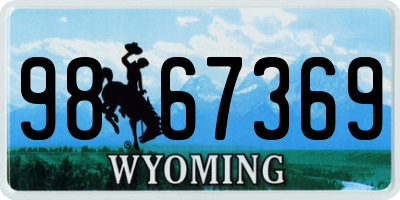 WY license plate 9867369