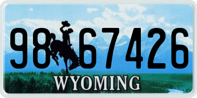 WY license plate 9867426