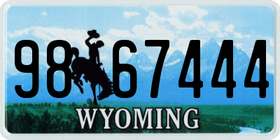 WY license plate 9867444