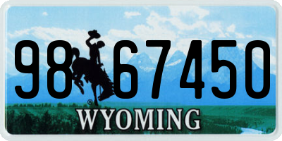WY license plate 9867450