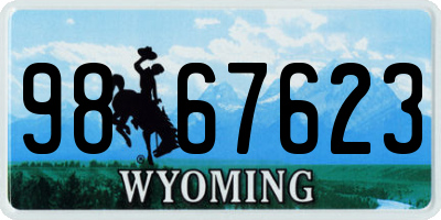 WY license plate 9867623