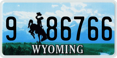 WY license plate 986766