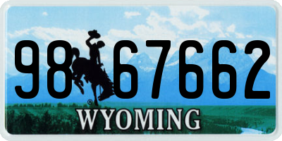WY license plate 9867662