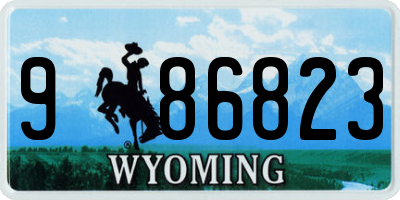 WY license plate 986823