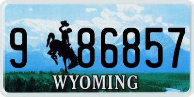 WY license plate 986857