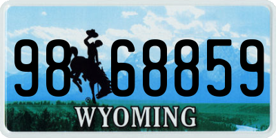 WY license plate 9868859
