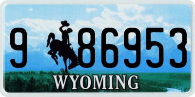 WY license plate 986953