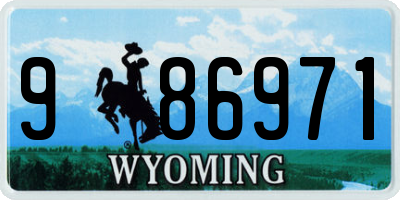 WY license plate 986971