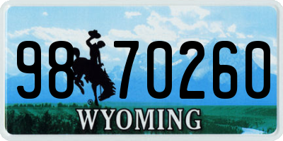 WY license plate 9870260
