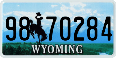 WY license plate 9870284