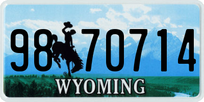 WY license plate 9870714