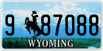 WY license plate 987088