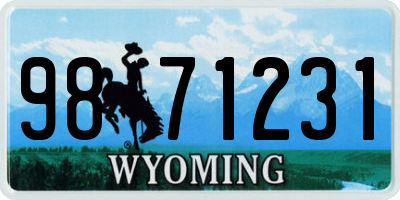 WY license plate 9871231
