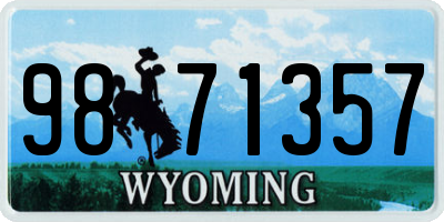 WY license plate 9871357