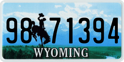 WY license plate 9871394