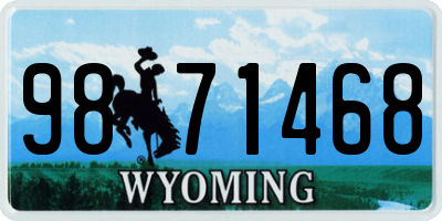 WY license plate 9871468