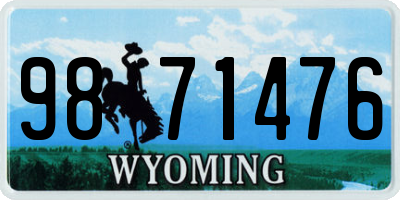 WY license plate 9871476