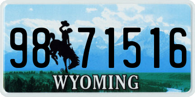 WY license plate 9871516