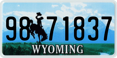 WY license plate 9871837