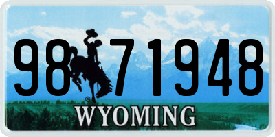 WY license plate 9871948