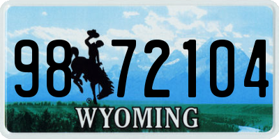 WY license plate 9872104