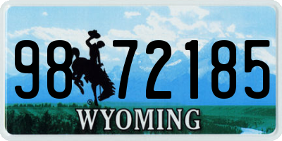 WY license plate 9872185