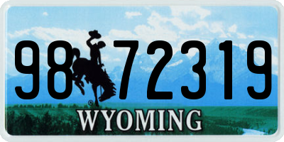 WY license plate 9872319