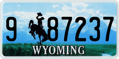 WY license plate 987237