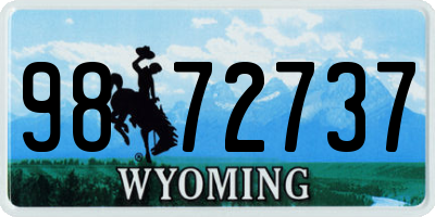 WY license plate 9872737