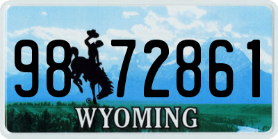 WY license plate 9872861