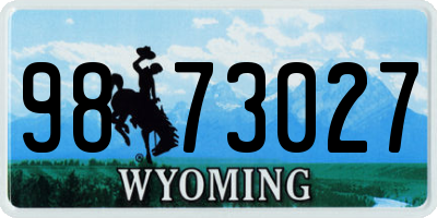 WY license plate 9873027