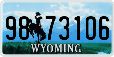 WY license plate 9873106